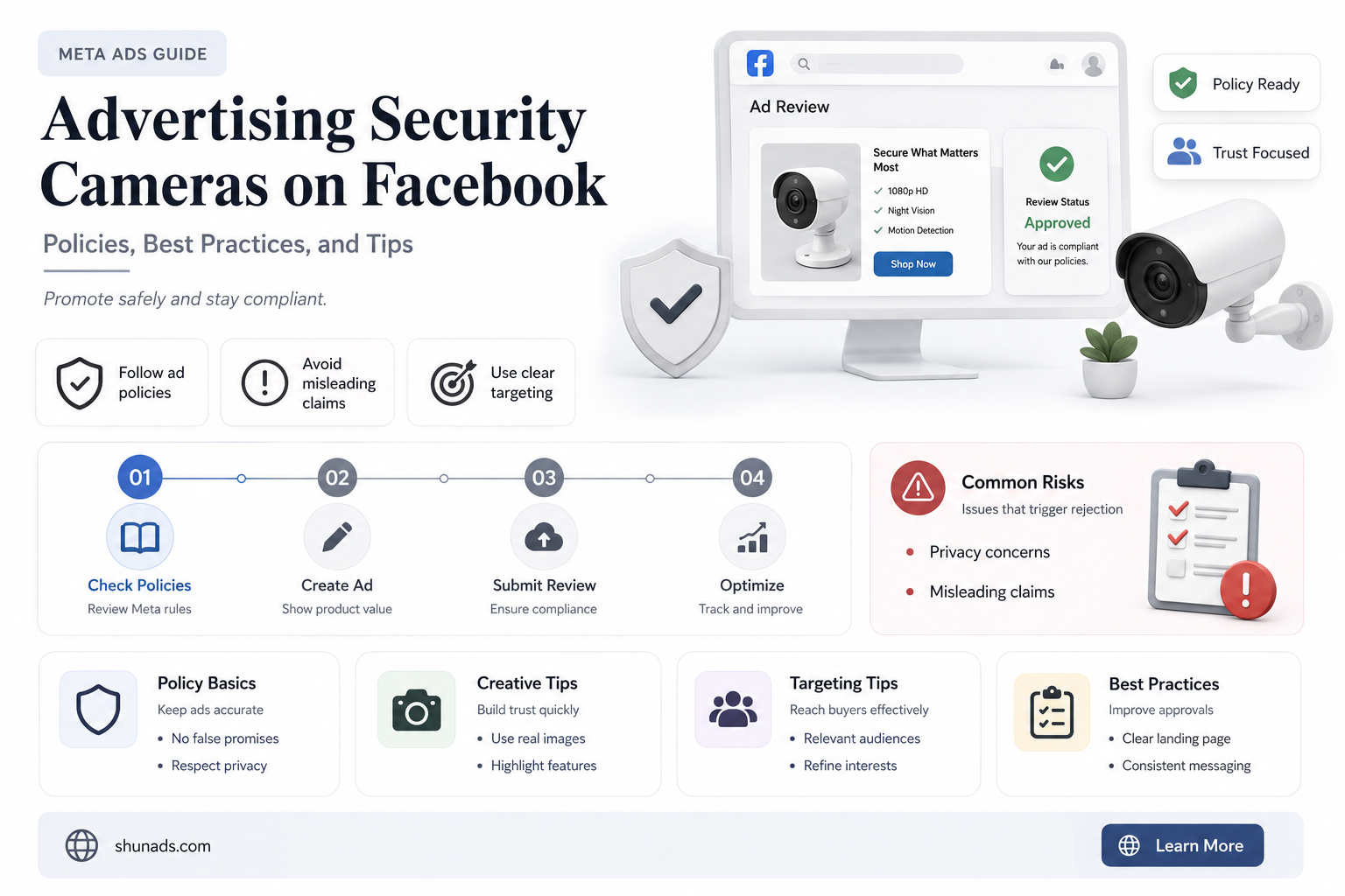 can we advertise security cameras on facebook