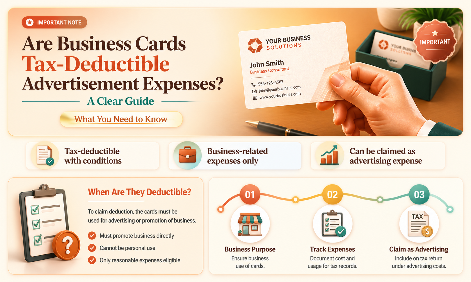 are business card an advertisement expense