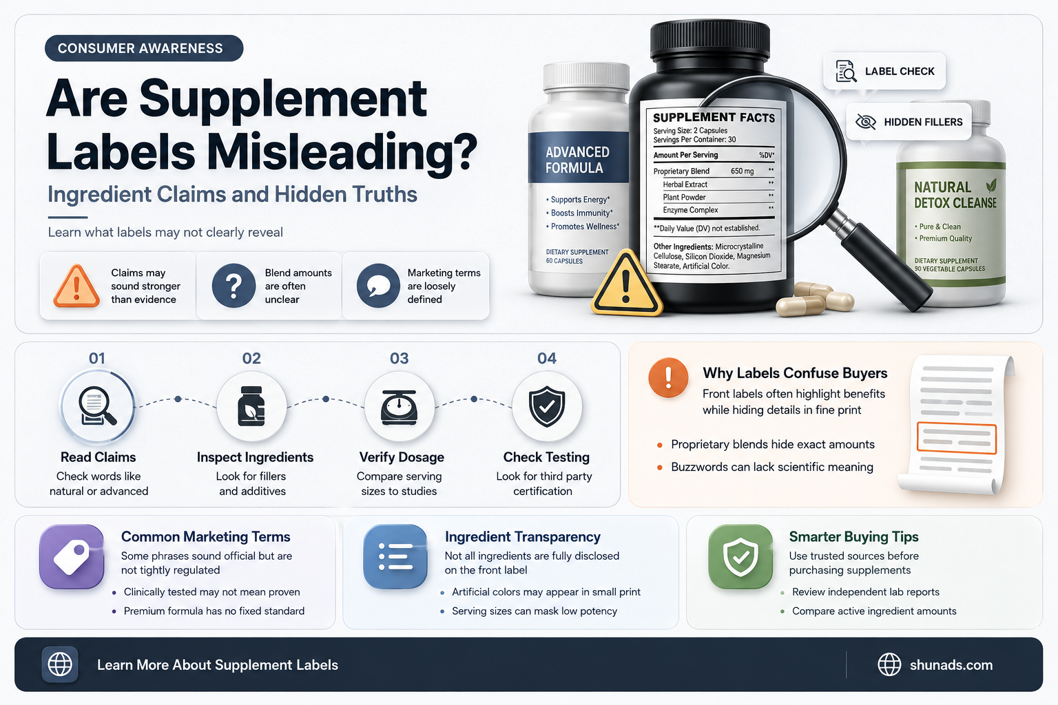 can suppliments advertise ingredients that are not in them