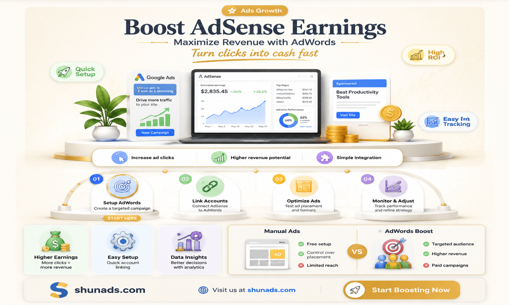 can i increase adsense income with adwords advertisment