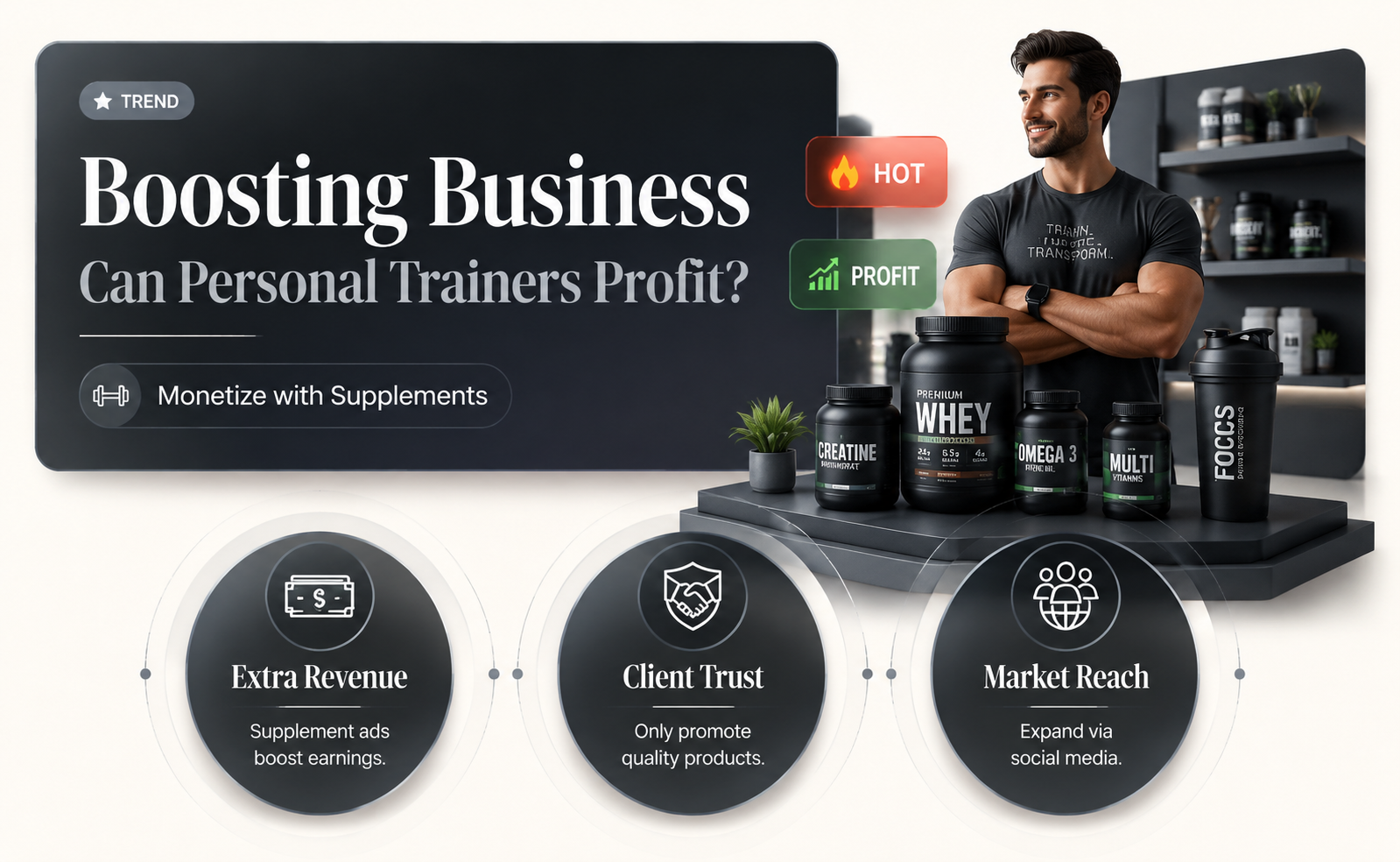 can a personal trainer advertise supplements