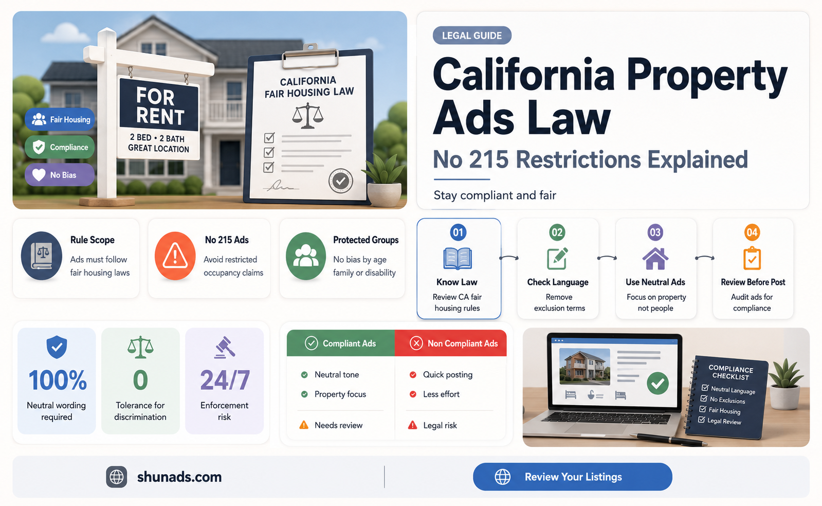 can property managements in california advertise no 215
