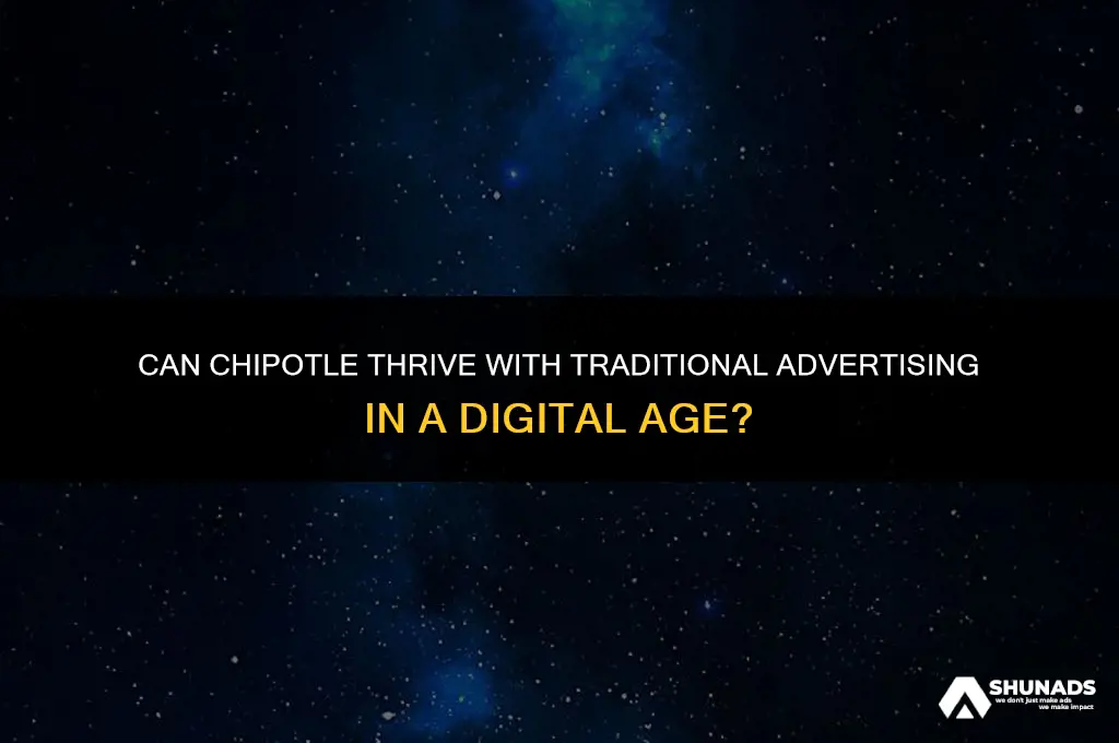 can chipotle survive if they have to use traditional advertising