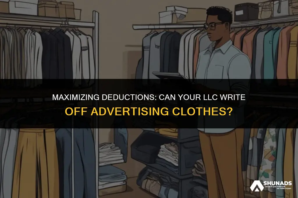 can clothes be advertising tax writeoff in llc