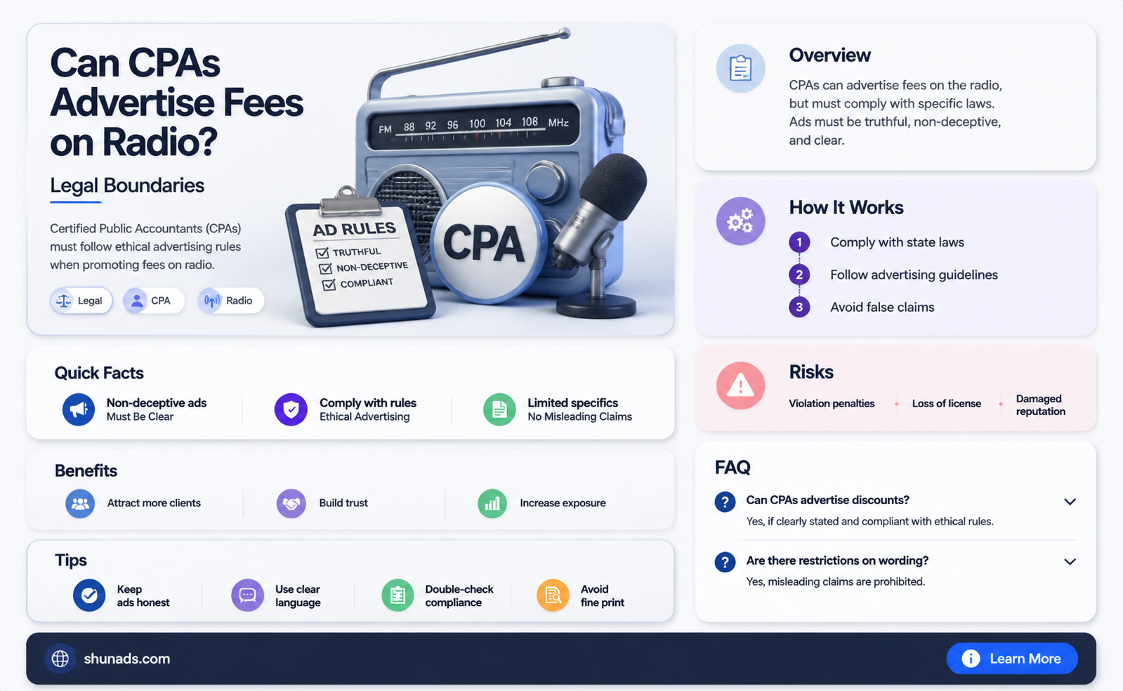 can a cpa advertise fees on yhe radio