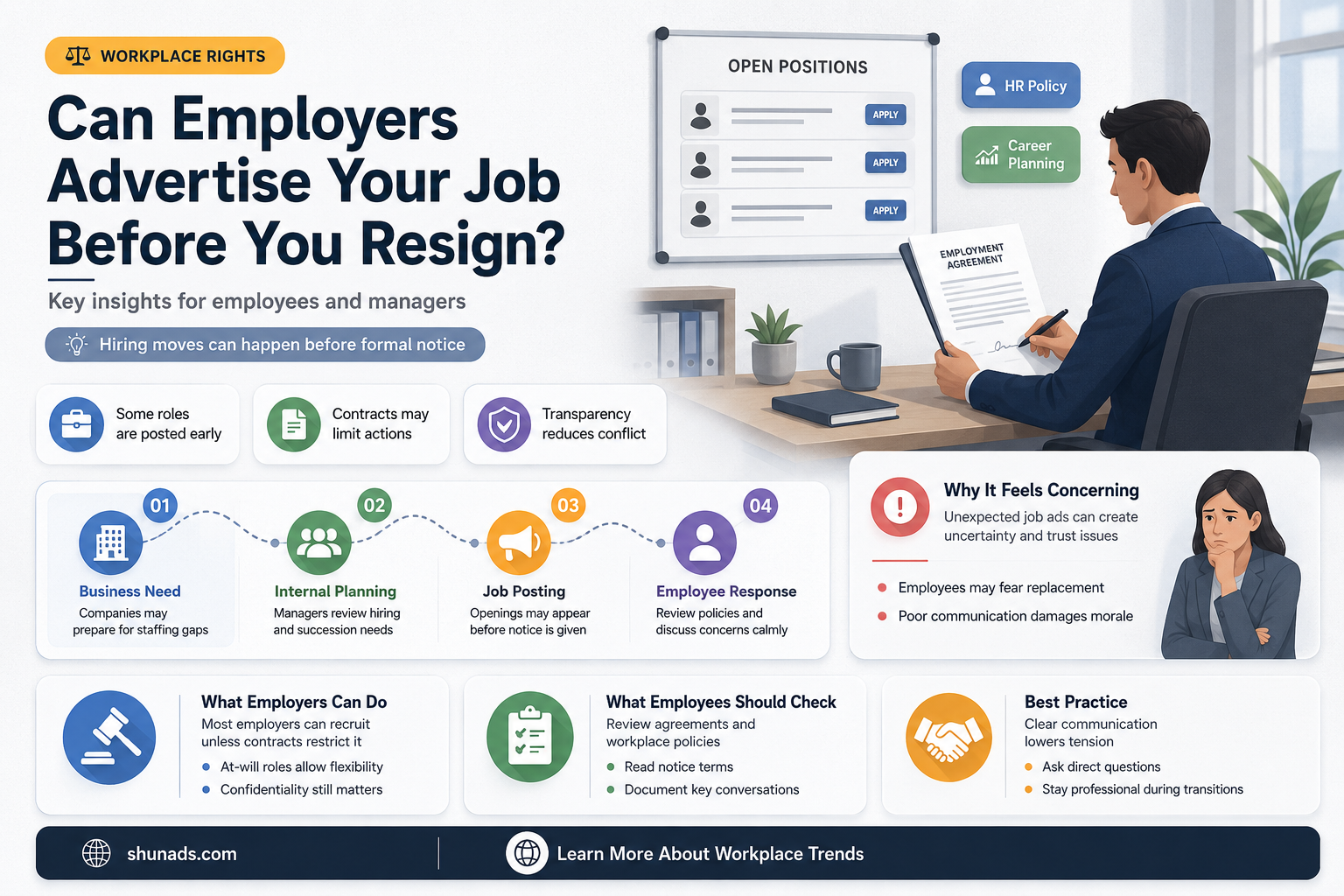 can my job be advertised before i resign