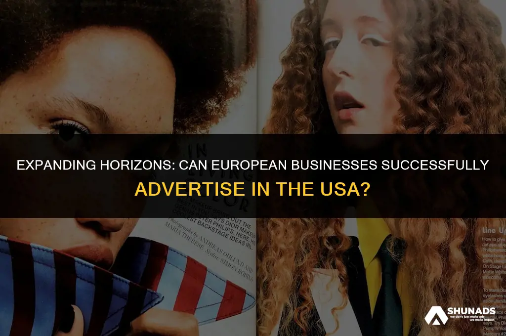 can europe business advertise in usa
