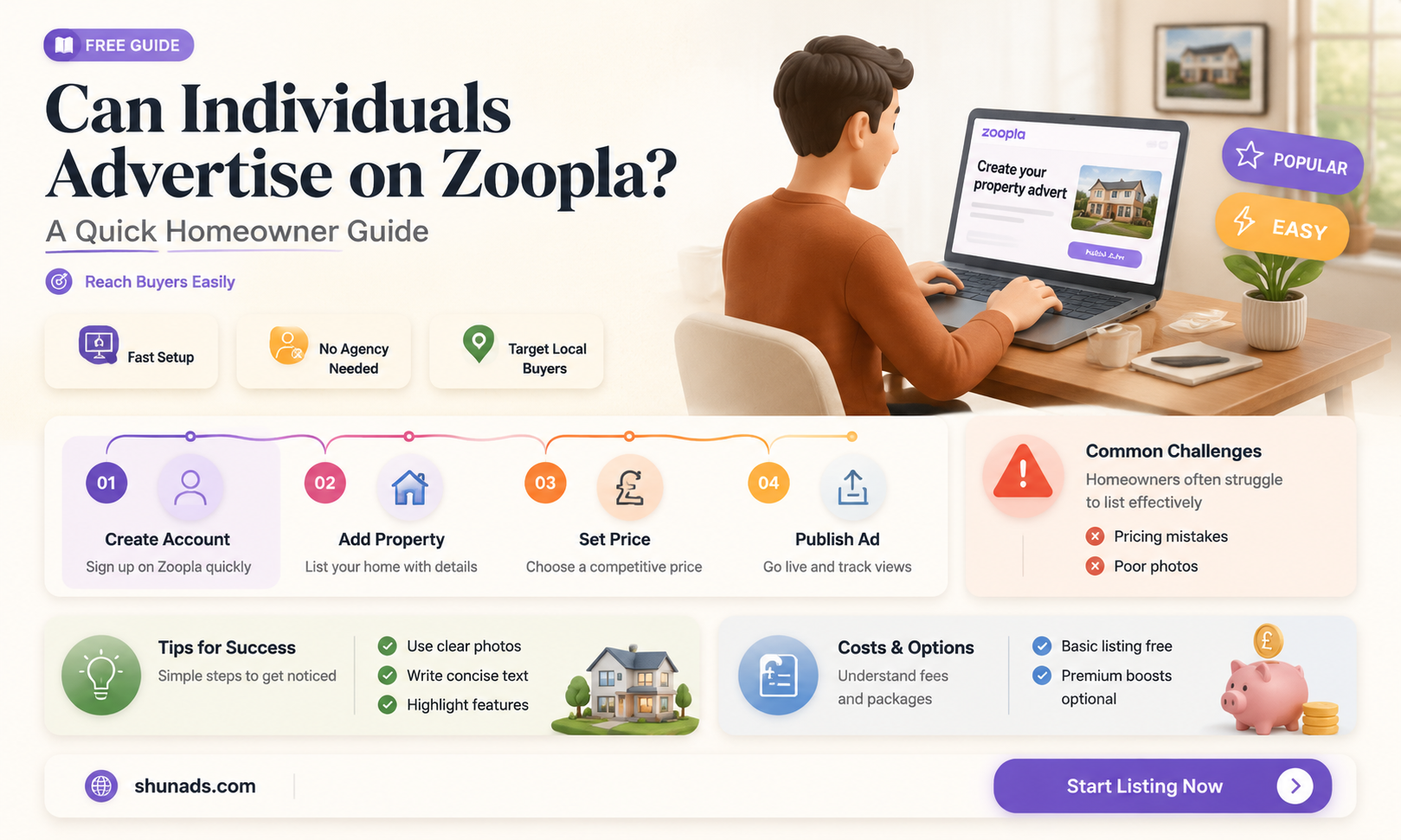 can individuals advertise on zoopla