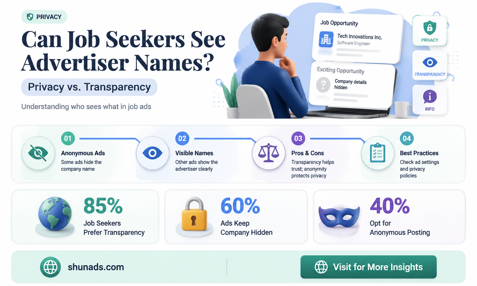 can job seekers see advertiser name