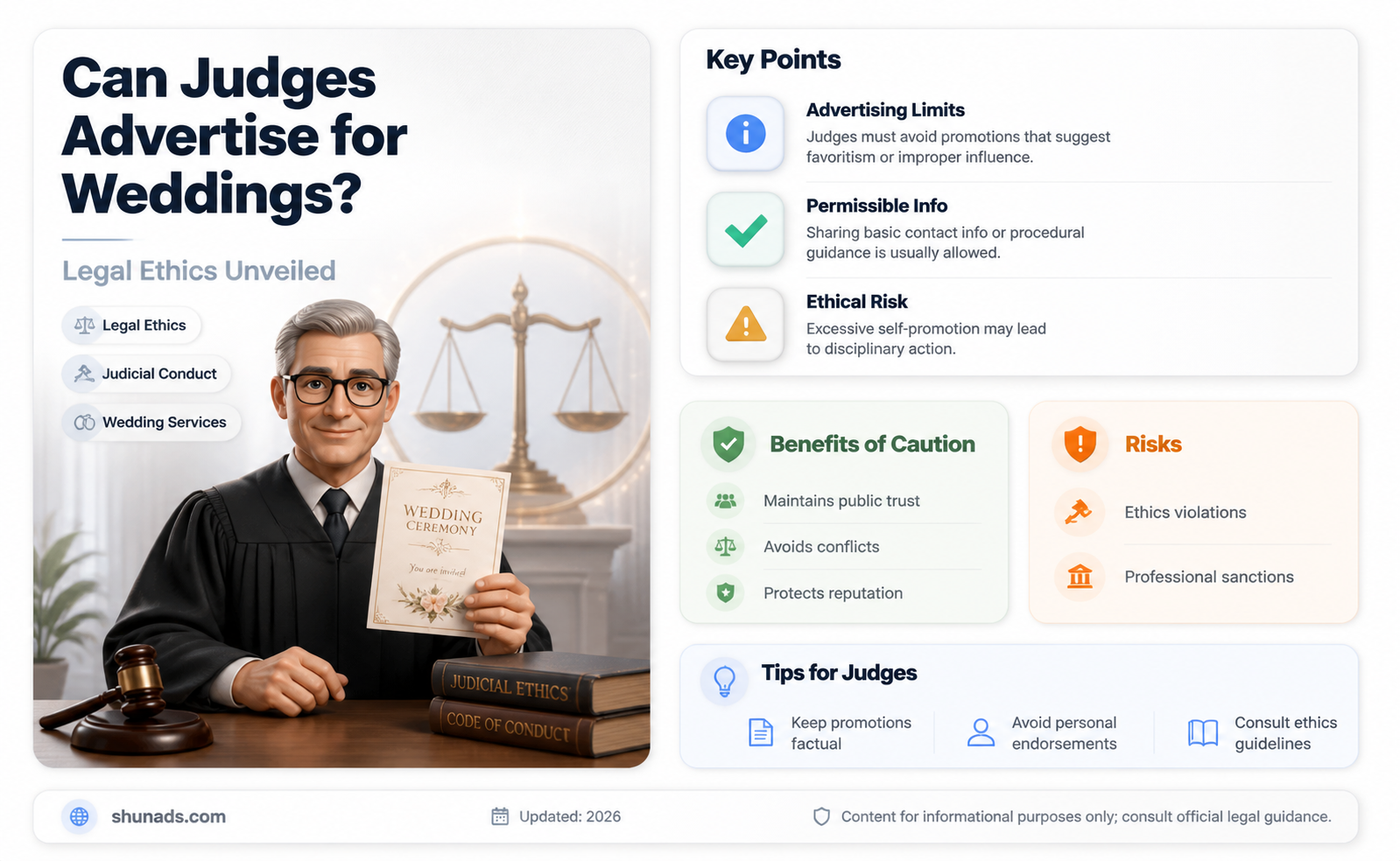 can a judge advertise for weddings
