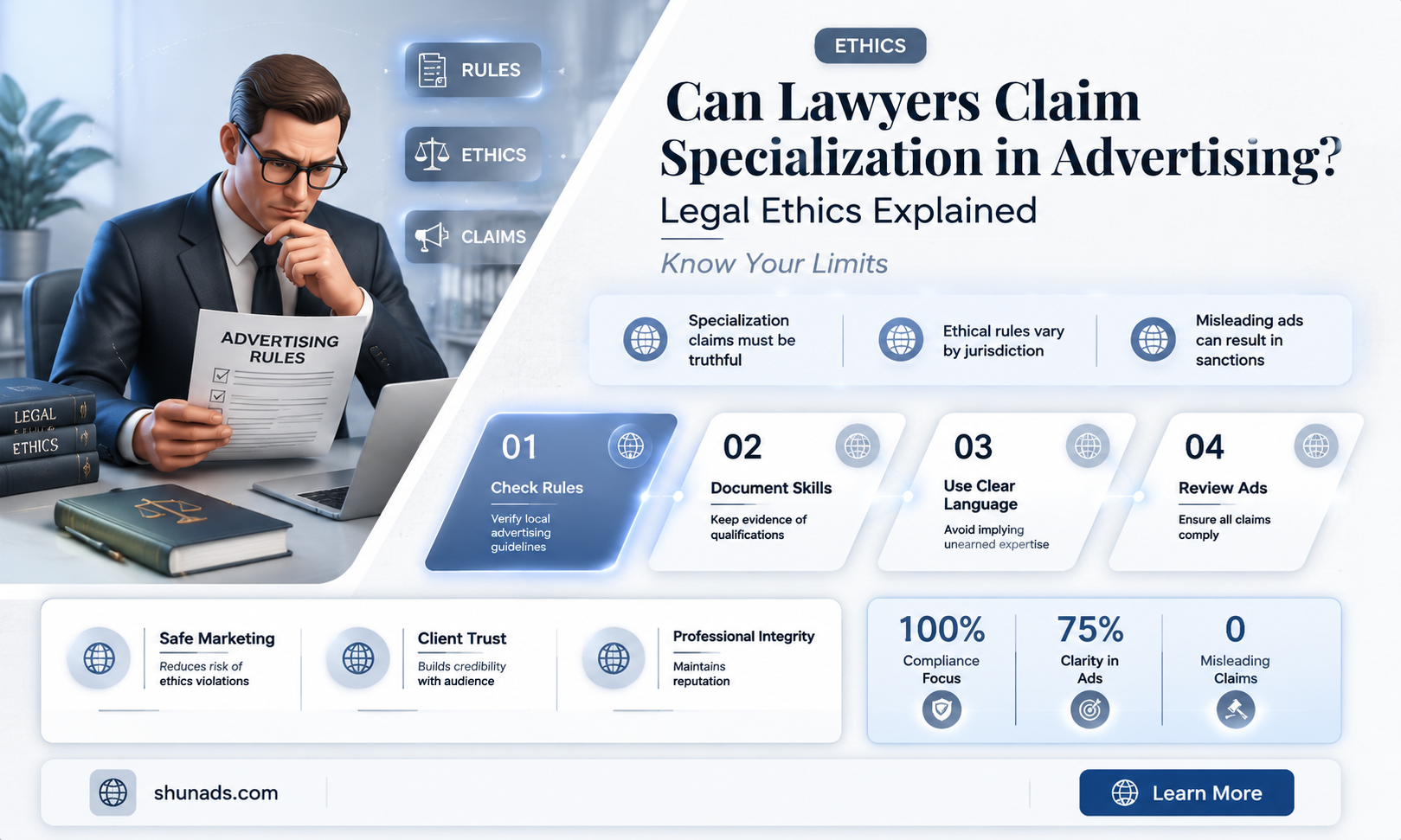 can lawyer say specializing in advertising