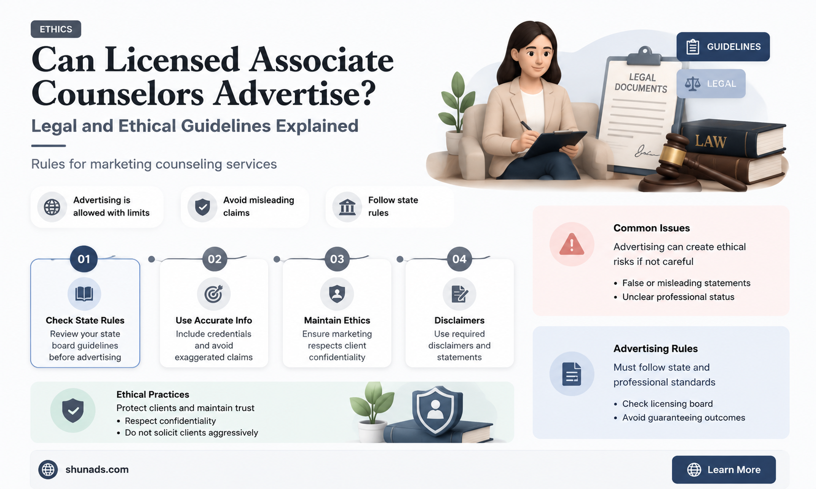 can licensed associate counselors advertise