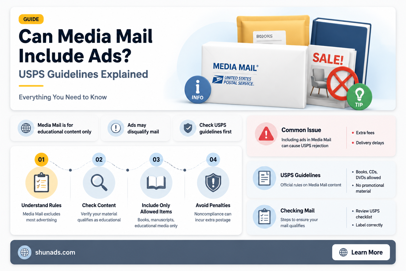 can media mail have advertising on the box