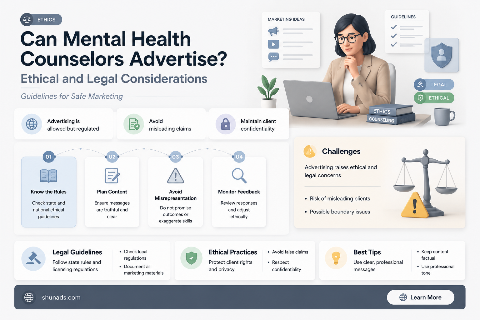 can mental health counselors advertise