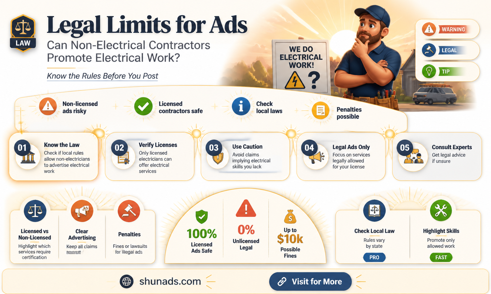 can a non electrical contractor advertise electrical work