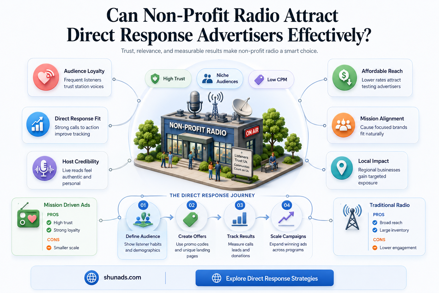can non-profit radio work fchristian jeweler dallasr direct response advertisers