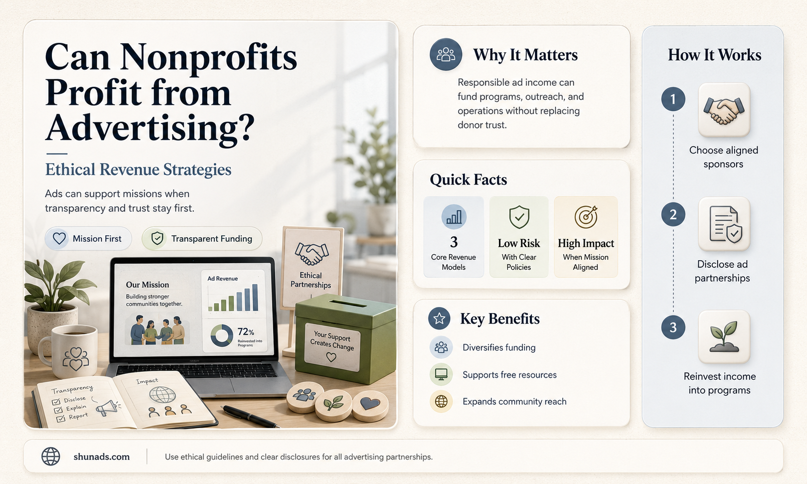 can nonprofit organizations sell advertising