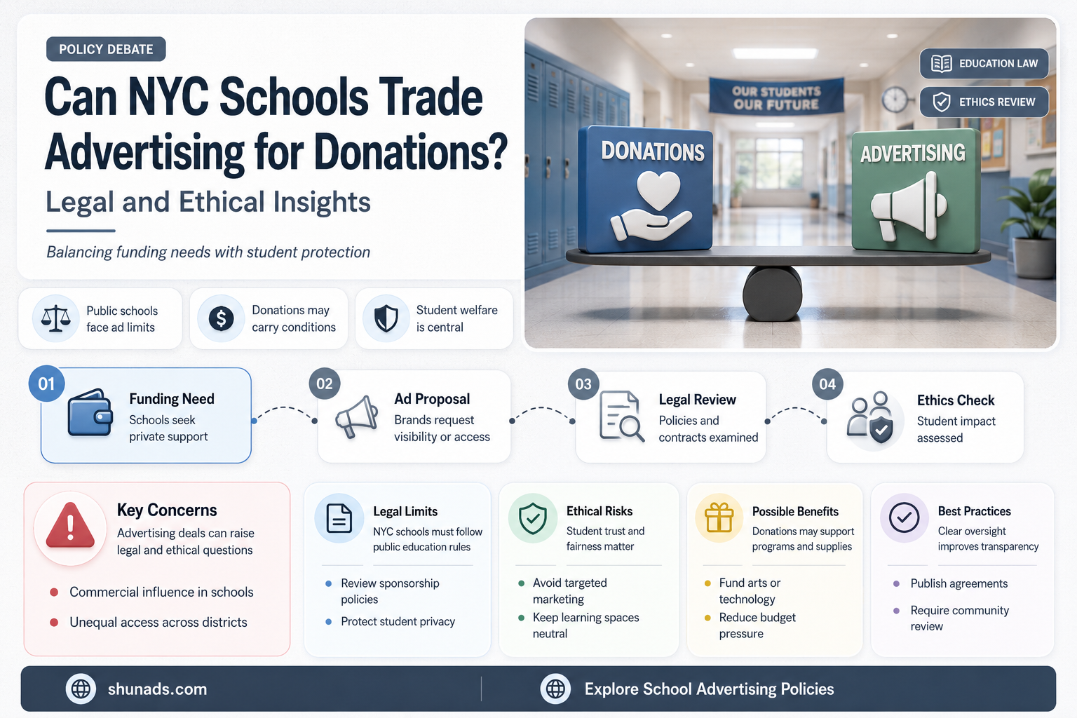 can new york schools accept donations in exchange for advertising