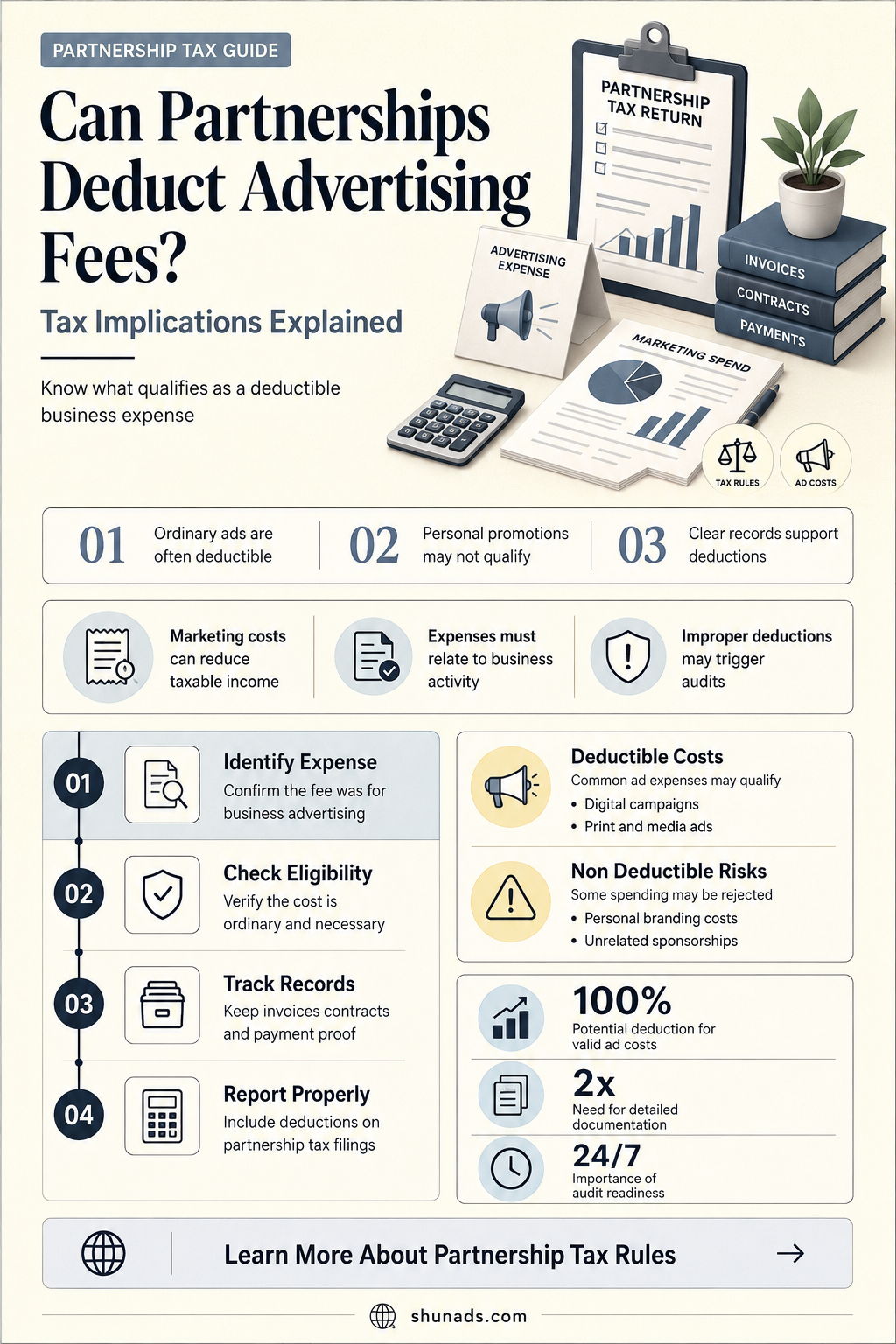 can partnership deduct advertising fee