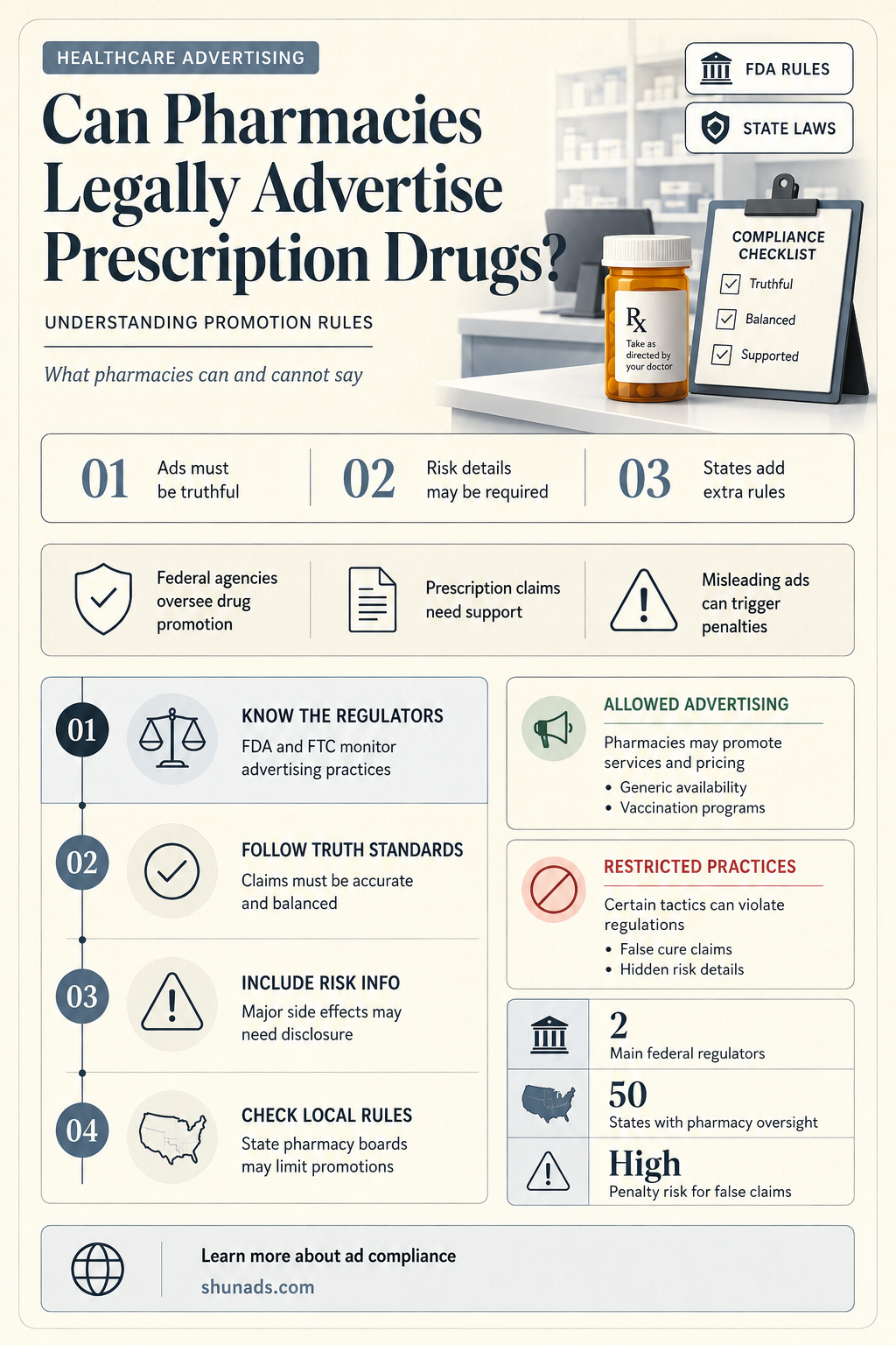 can pharmacies advertise a drug