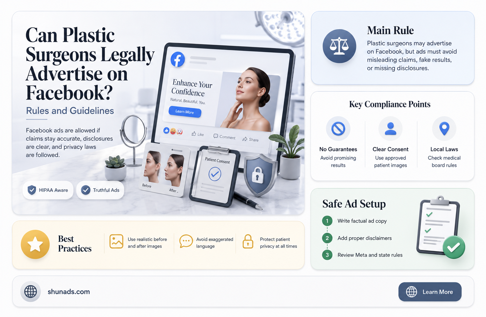 can plastic surgeons advertise on facebook