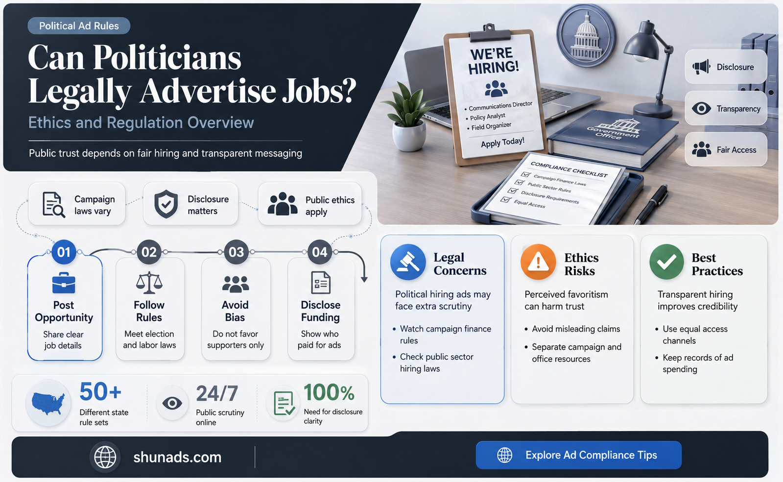 can politicians advertise jobs