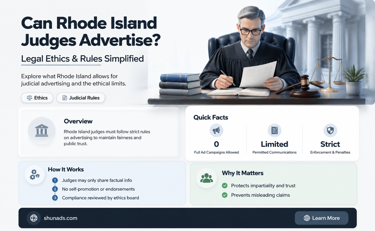 can judge advertise in rhode island