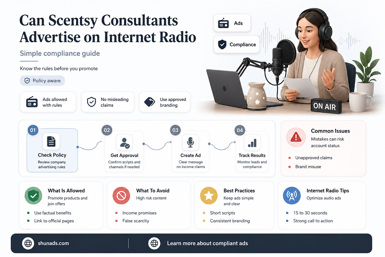 can scentsy consultants advertise on internet radio