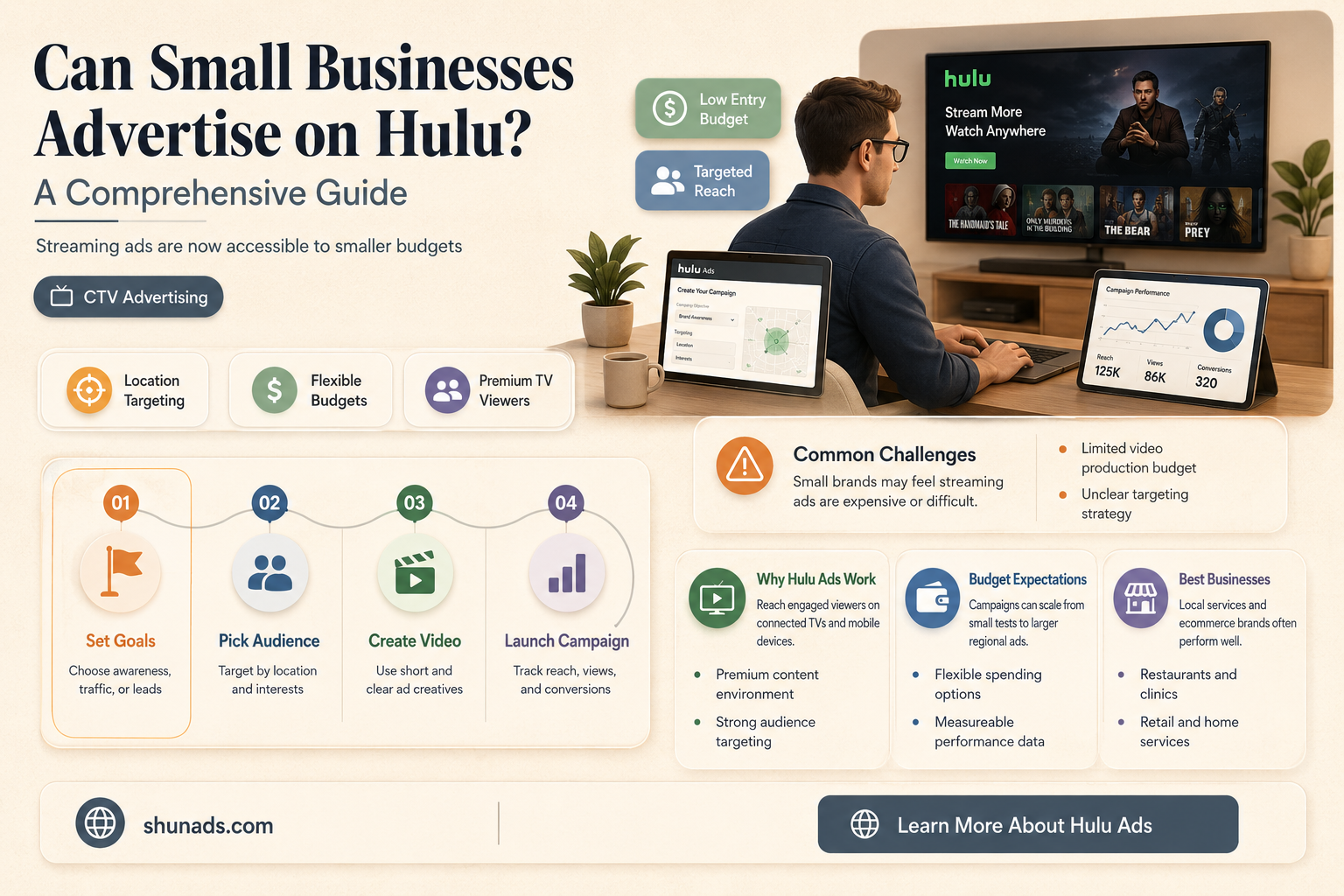 can small business advertise on hulu
