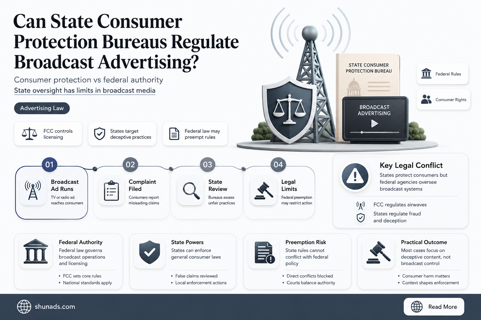 can state consumer protection bureaus regulate broadcast advertising