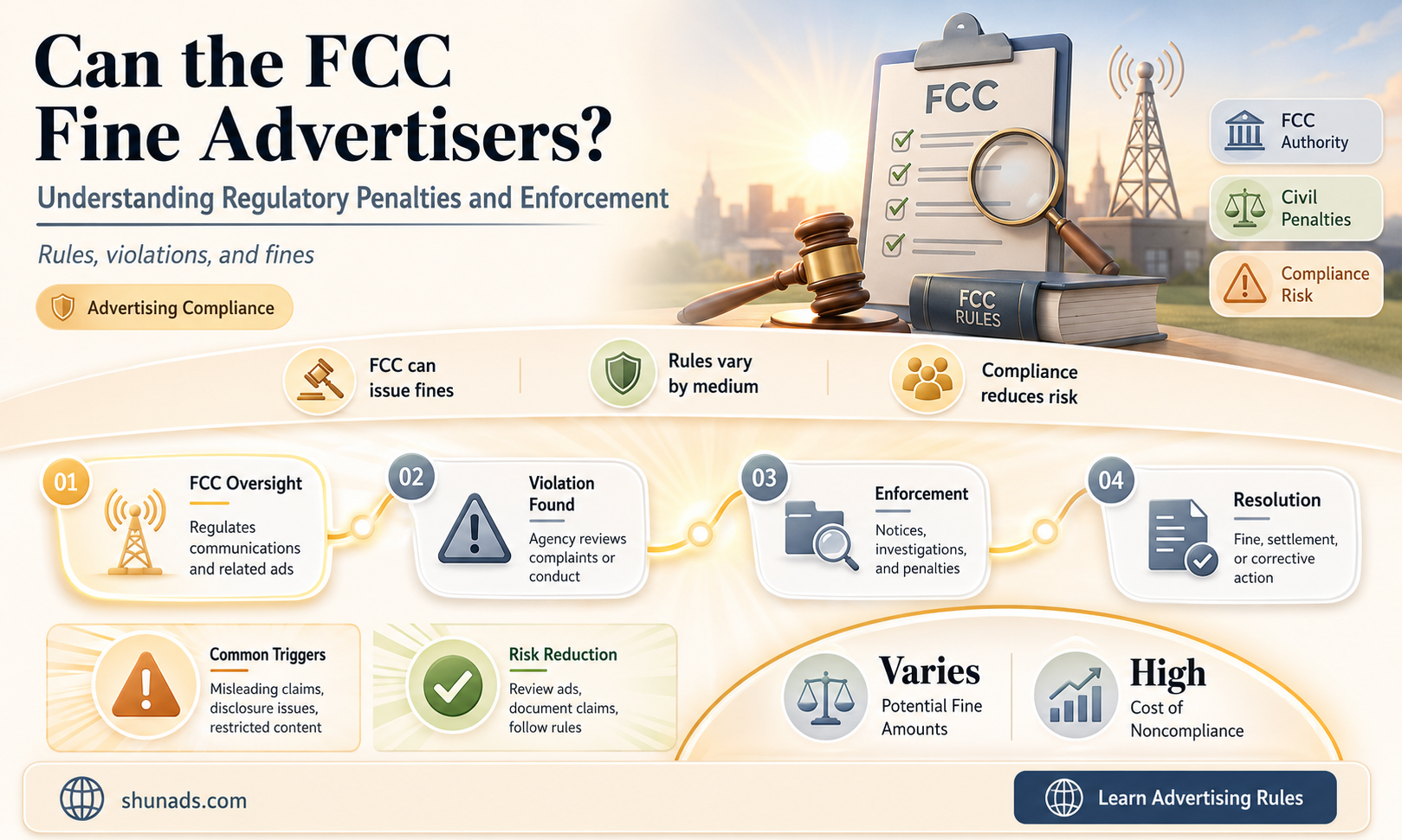 can the fcc issue fines to advertisers