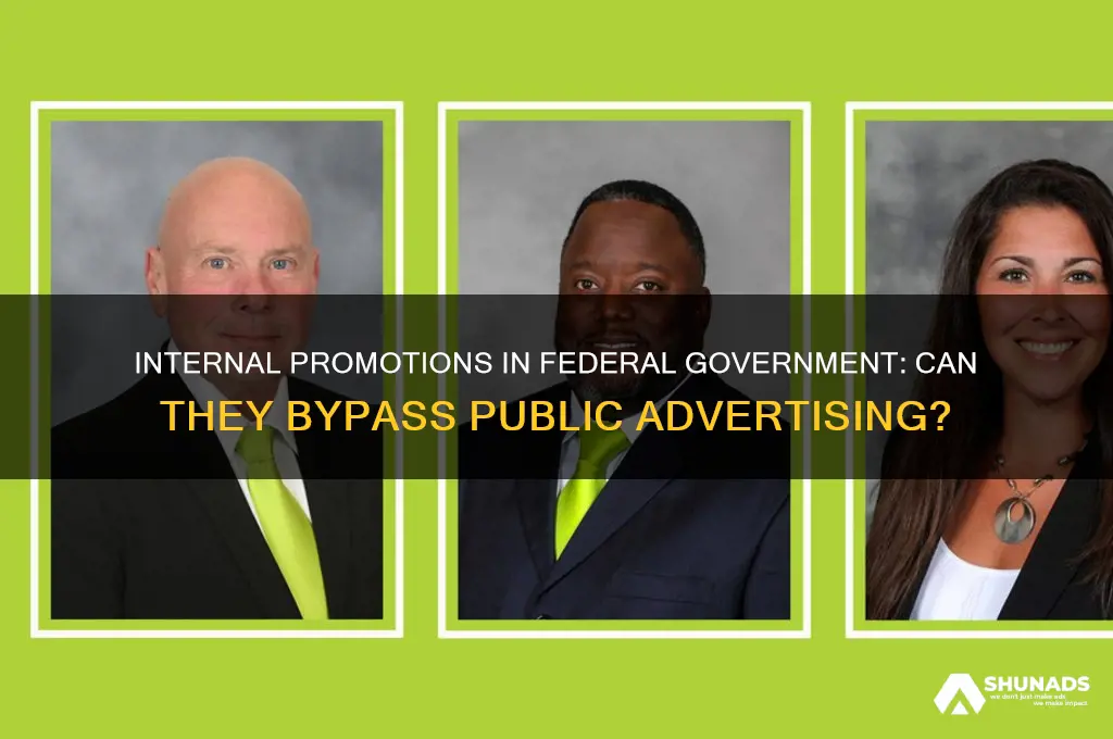 can the federal government promote internally without advertising