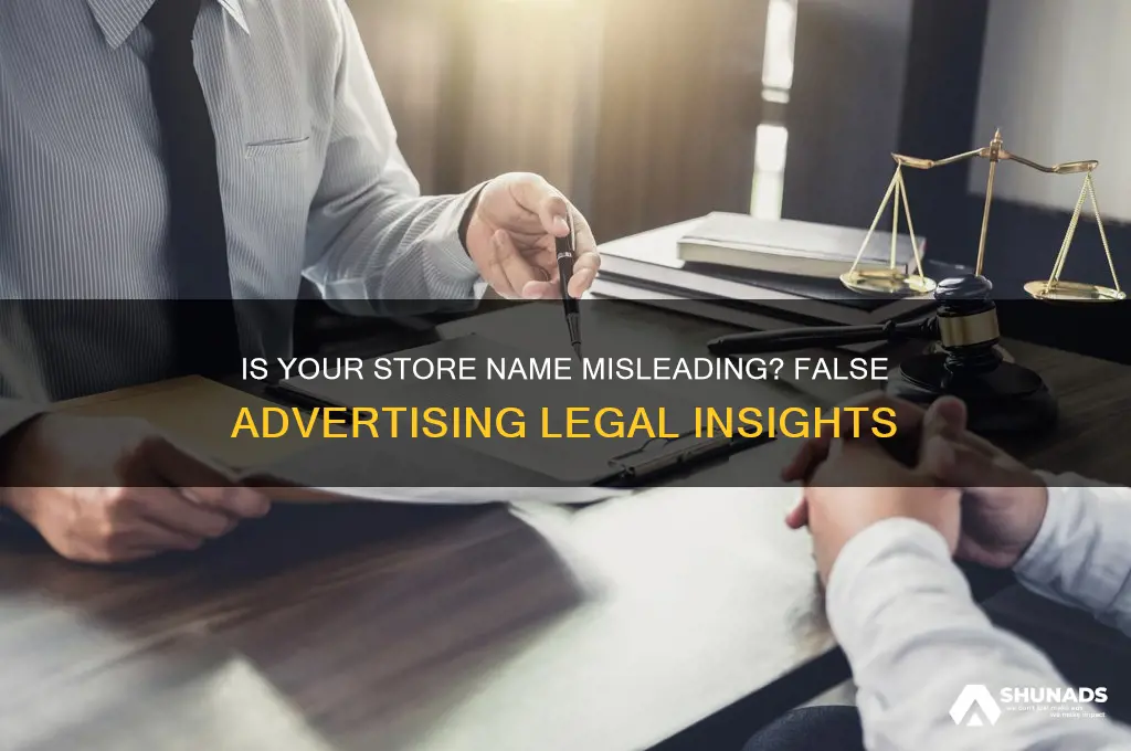 can the name of a store be considered false advertising