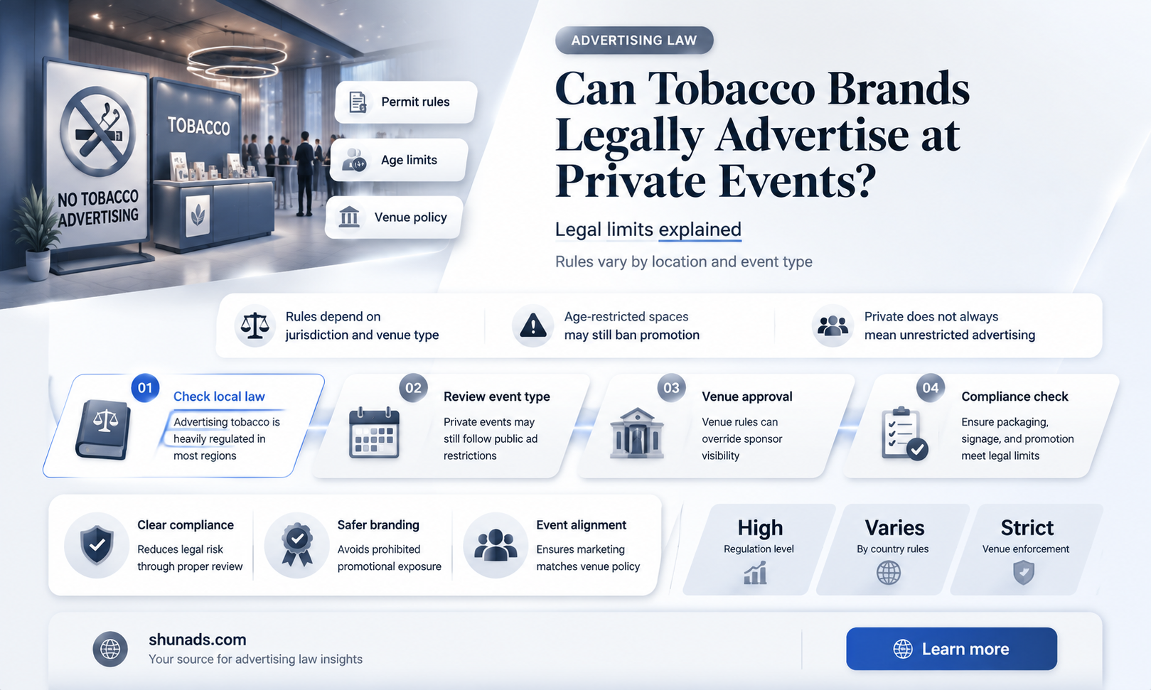 can tobacco advertise at private events