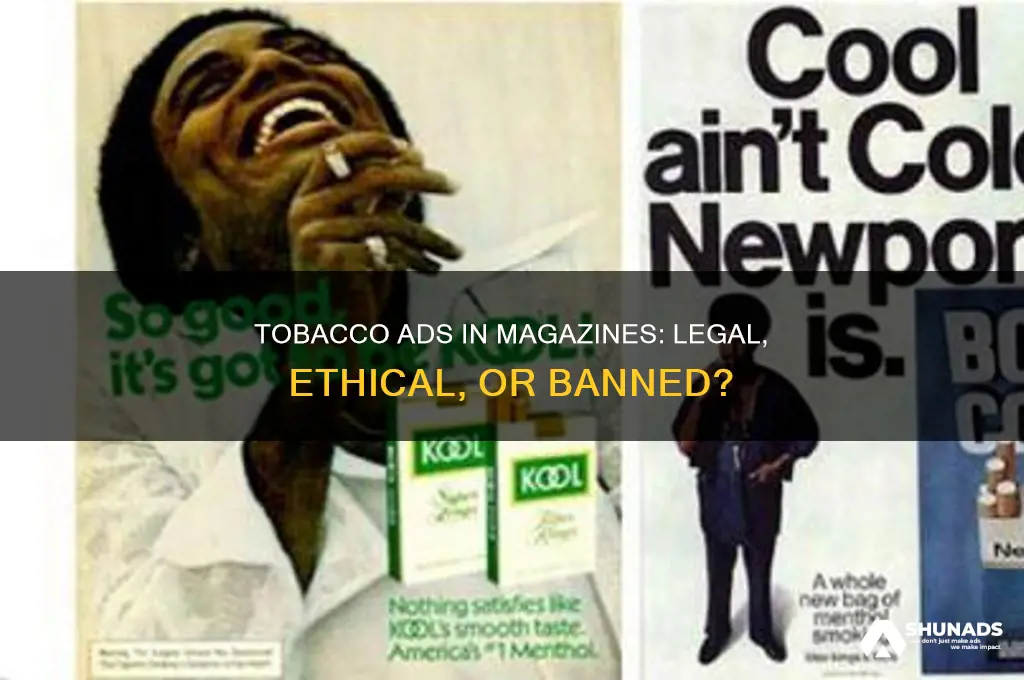 can tobacco companies advertise in magazines