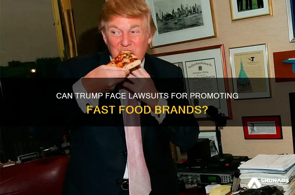 can trump be sued for advertising for fast food chains