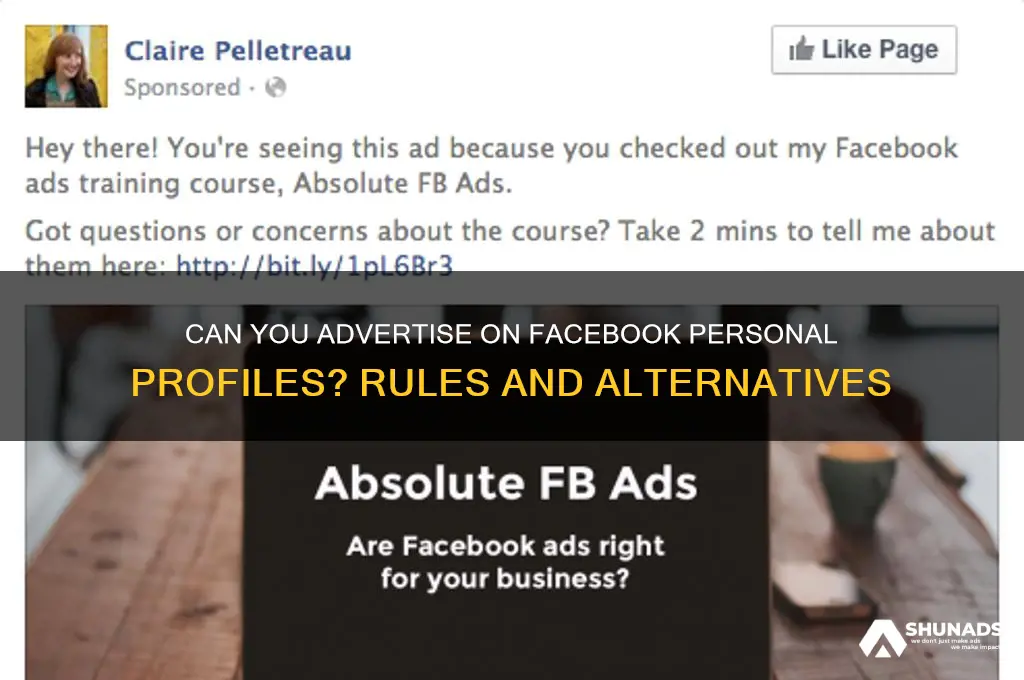 can u advertise in facebook personal