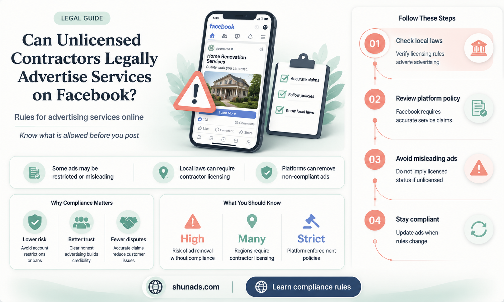 can unlicensed contractors advertise on facebook