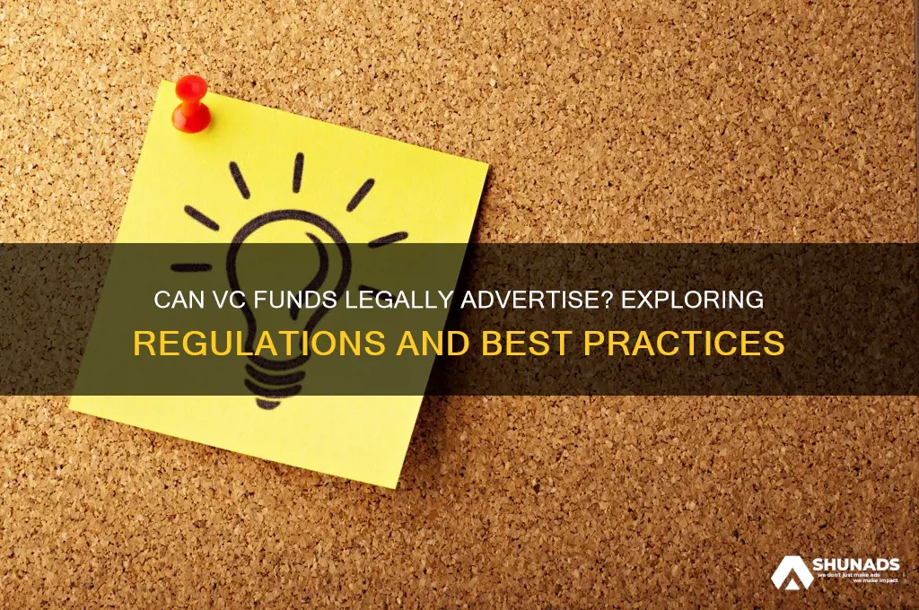 can vc funds advertise
