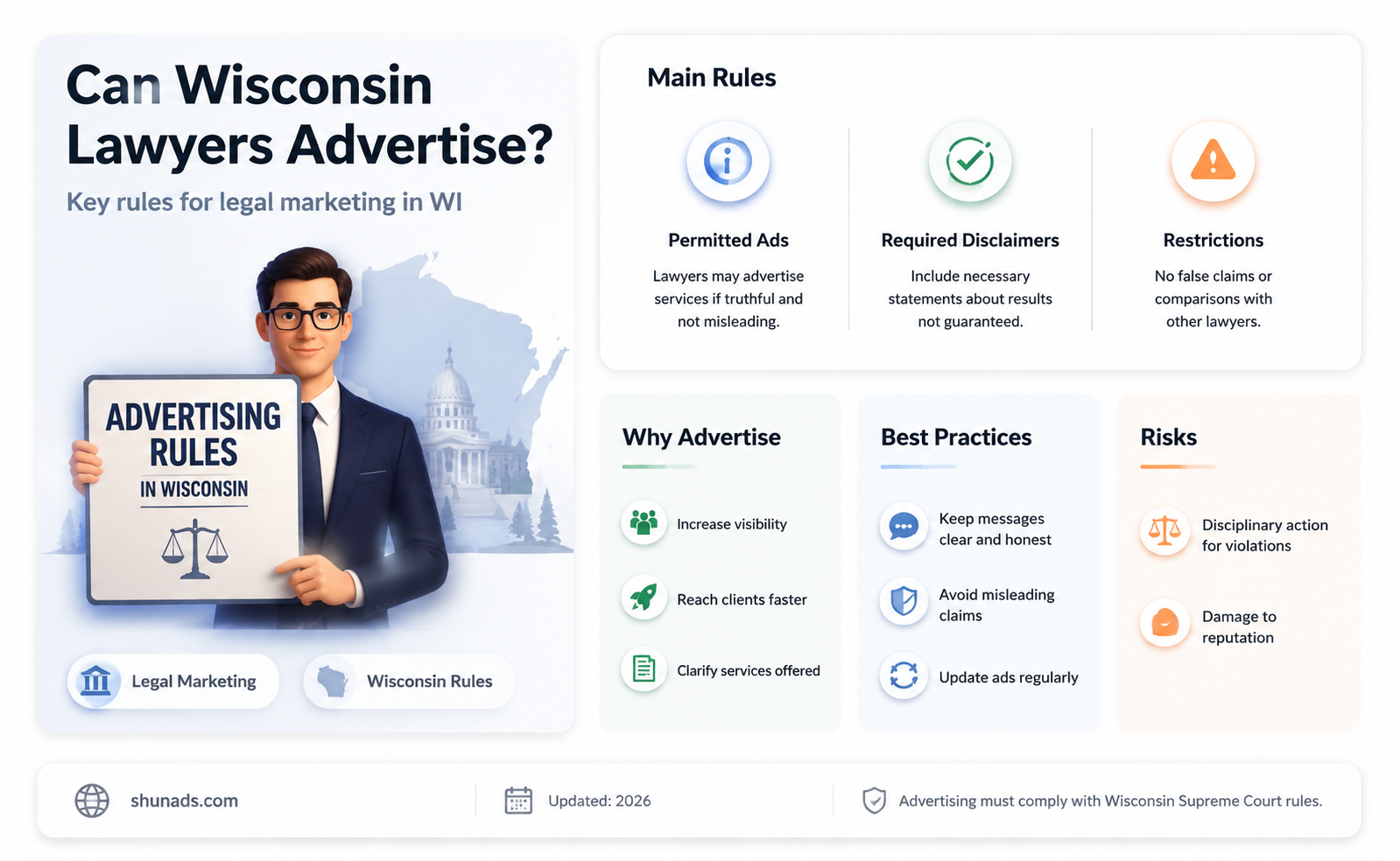 can lawyers advertise in the state of wi