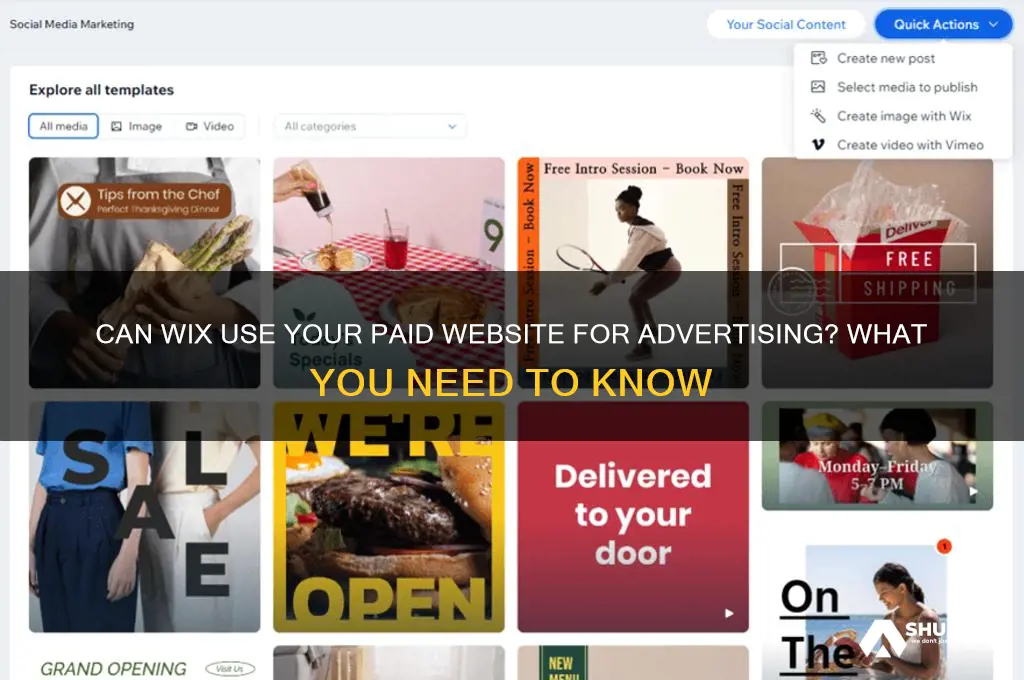 can wix use my paid website for advertising