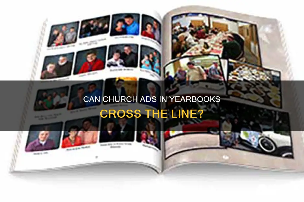 can yearbooks have church advertisement