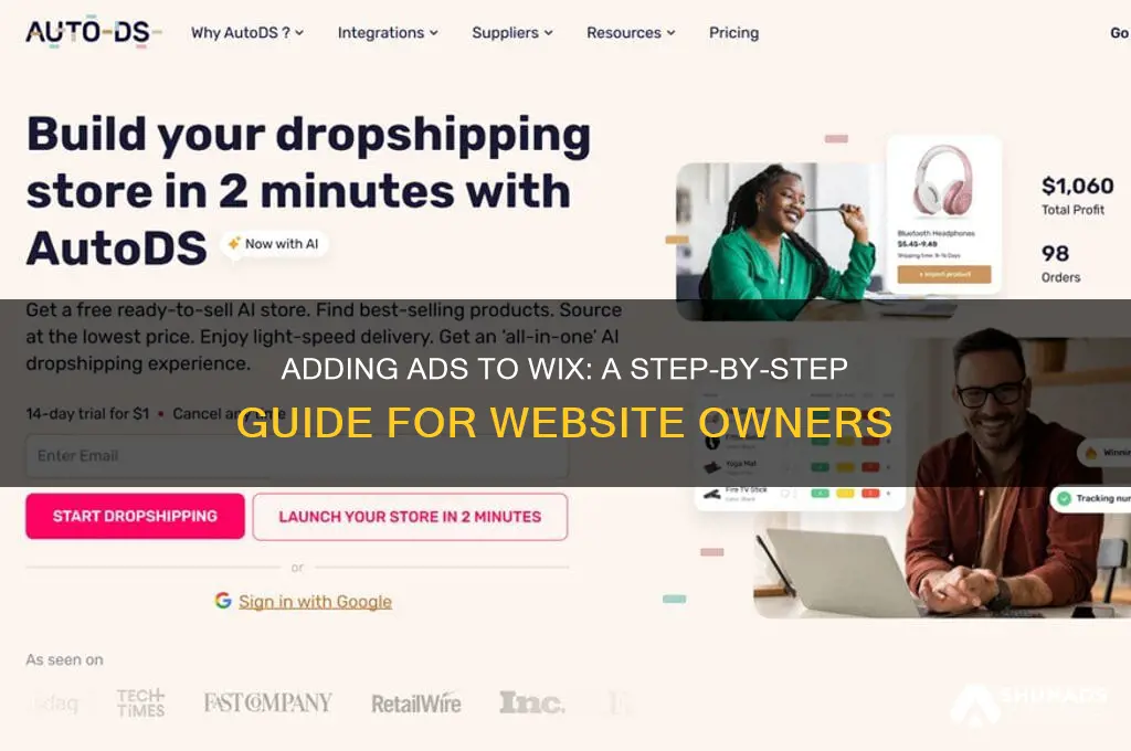 can you add advertising to wix