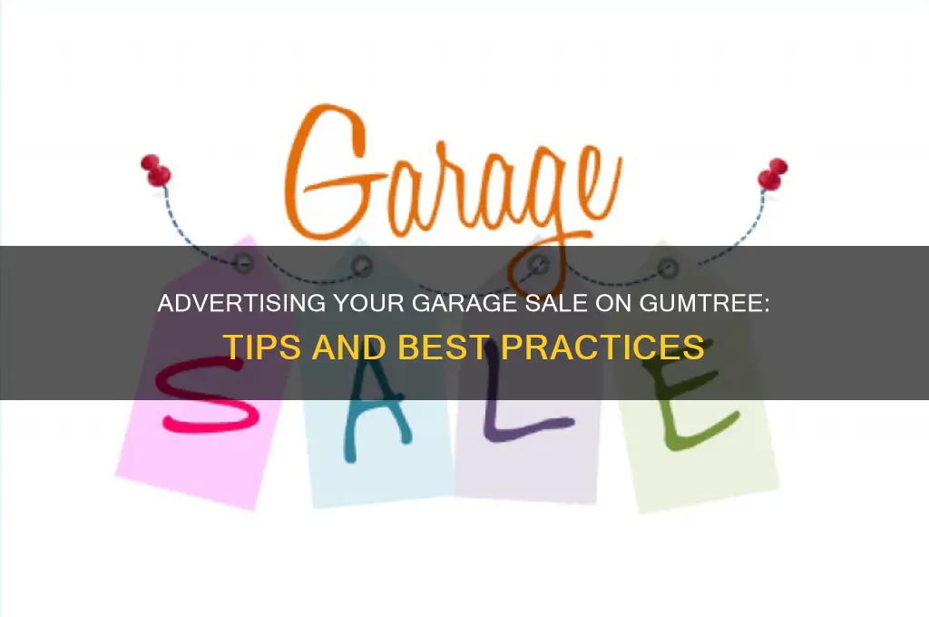 can you advertise a garage sale on gumtree