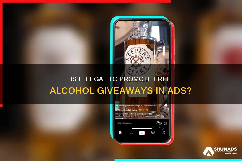 can you advertise a post giving way free alcohol