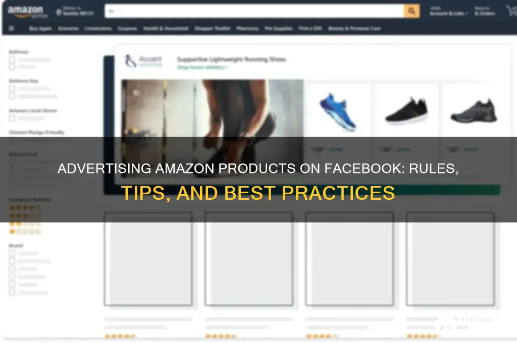 can you advertise a product is on amazon on facebook