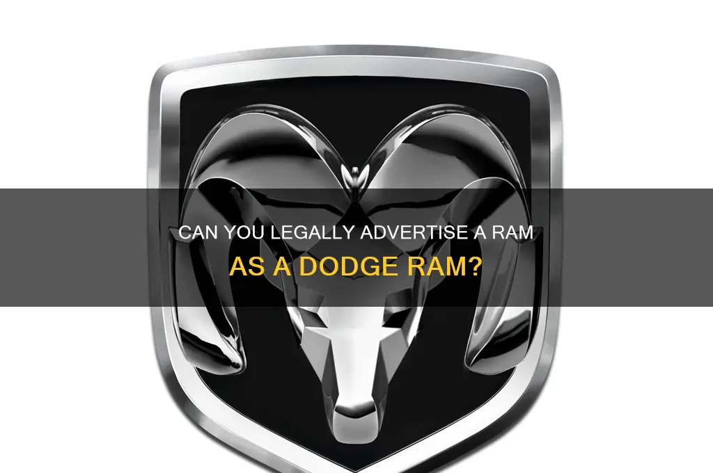 can you advertise a ram as a dodge ram