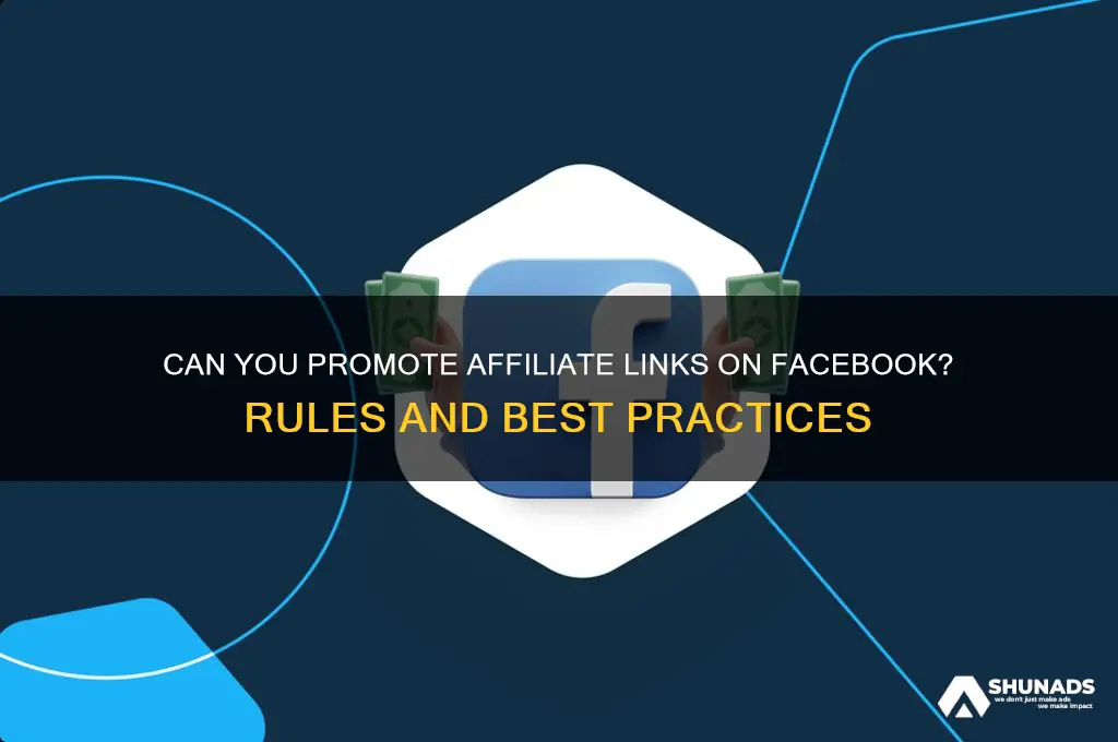 can you advertise affiliate links on facebook