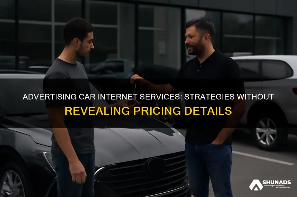 can you advertise car internet without price