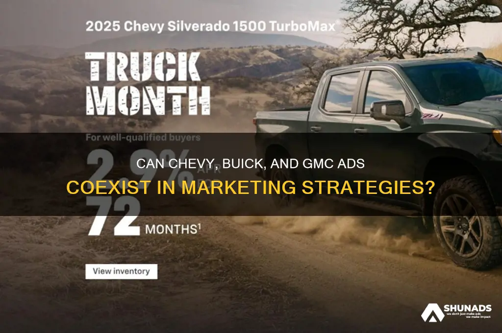 can you advertise chevy with buick and gmc